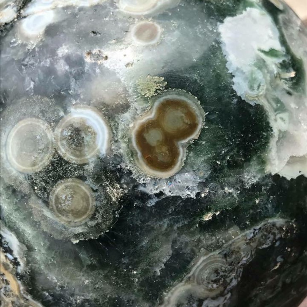 Stunning 5.5 lb Ocean Jasper Sphere - Picture 8 of 8